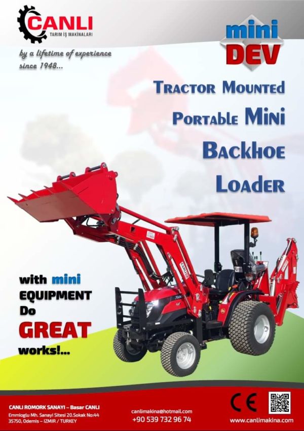 tractor back mini backhoe manufacture izmir